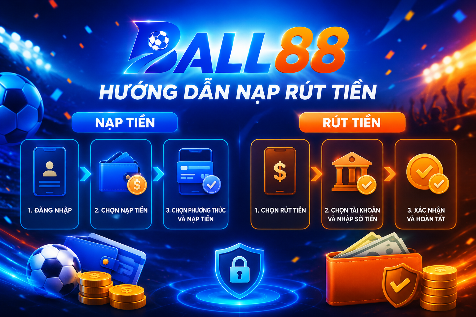 Hướng dẫn nạp rút tiền Ball88 chi tiết